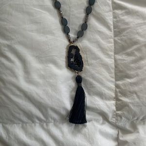 Nakamol blue crystal pendant beaded necklace.